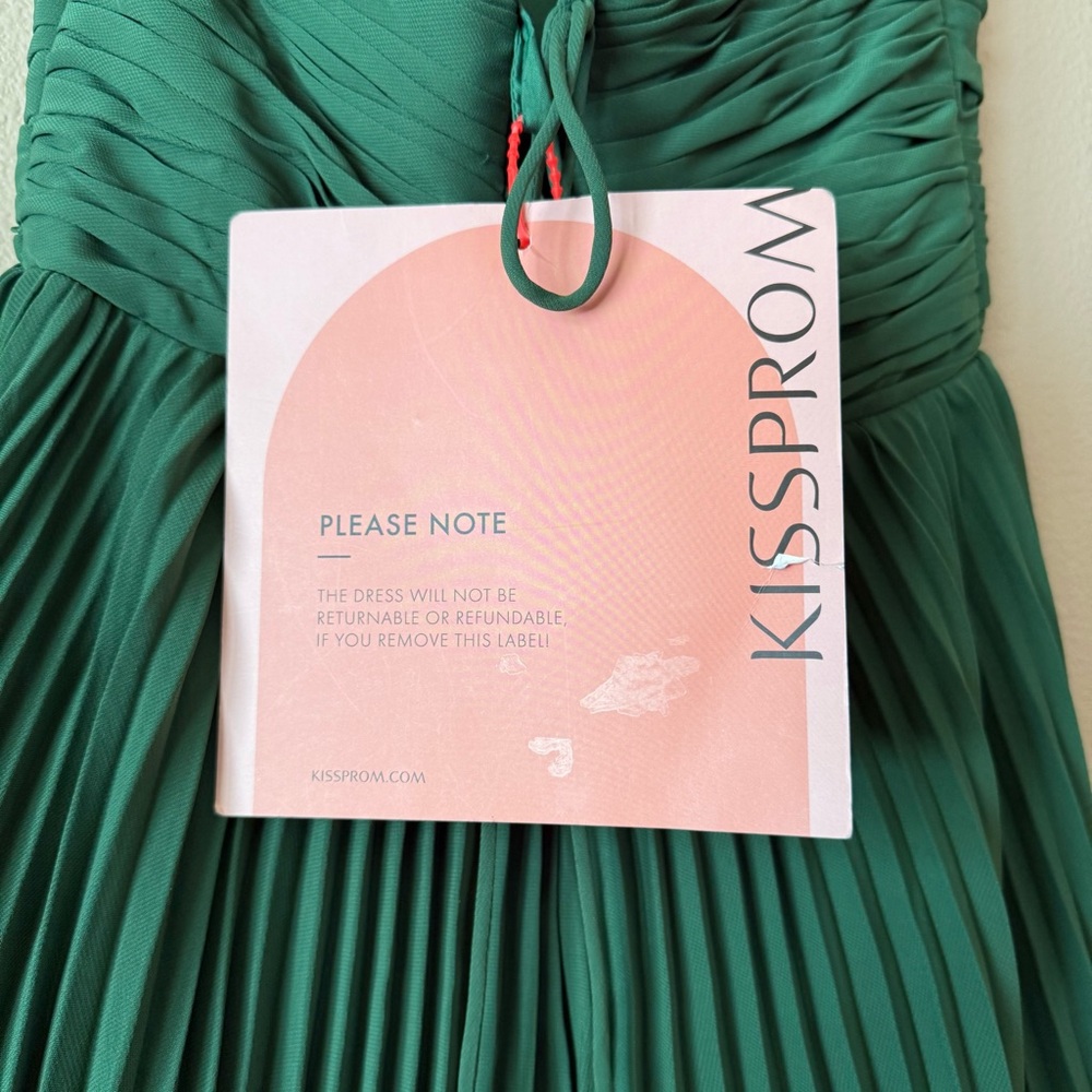 KissProm khalani emerald green ruffle multi layer long prom dress - Picture 10 of 14